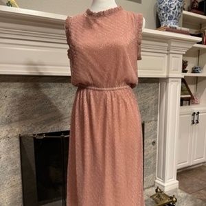 Molly Bracken Rose Gold Shimmer Dress Size M